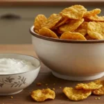 home-made crispy popcorn chips in a large bowl