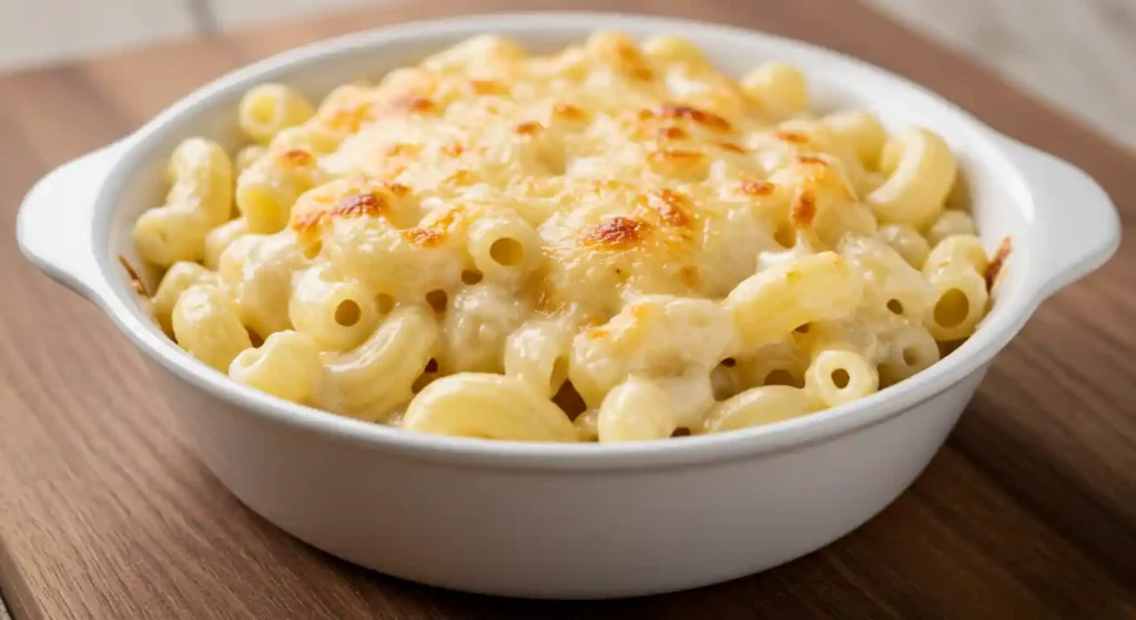 Macaroni Royal served in a white bowl