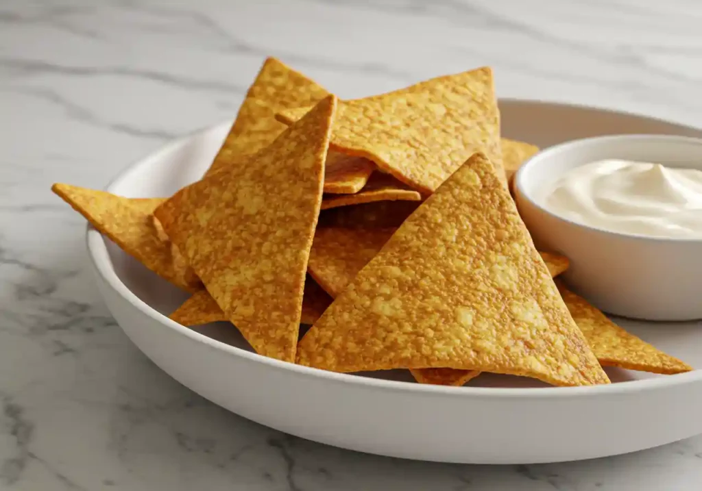 Popcorn Chips: Crunchy & Homemade 4 Homemade Golden Popcorn Chips with Creamy Dip 1