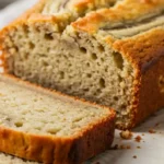 cottage cheese banana bread freshly baked on a kitchen countertop